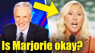 LOL Marjorie Taylor Greene LAUGHED AT by ENTIRE Audience as Jon Stewart ROASTS Her [upl. by Gardy]