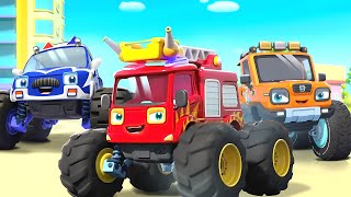 Fire Truck Police Car Ambulance Resuce Team  Kids Song  Nursery Rhymes  BabyBus [upl. by Aicarg]