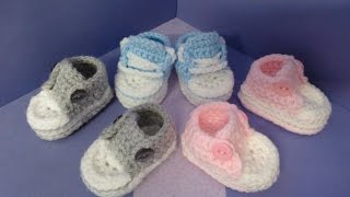 part 2 How to crochet my easy petite baby converse style slippers [upl. by Carmen379]