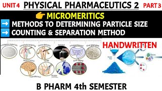 Micromeritics  Methods for determining particle size  Counting and separation method [upl. by O'Meara]