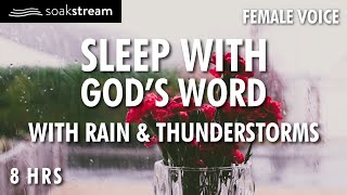 Bible Verses with Rain for Sleep and Meditation  NO MUSIC FEMALE VOICE [upl. by Annirtak]