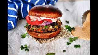 Dinner Recipe BEST EVER Black Bean Burger by Everyday Gourmet with Blakely [upl. by Sybley515]