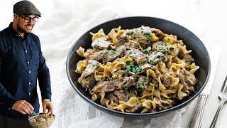 Easy Beef Stroganoff Recipe [upl. by Aicrop]