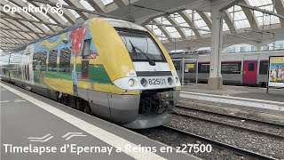 TIMELAPSE dEpernay à Reims en z27500 TER ChampagneArdenne avec TCZ2N [upl. by Jowett]