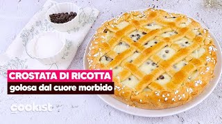 Crostata di ricotta con gocce di cioccolato golosa con un cuore cremoso [upl. by Lenette]