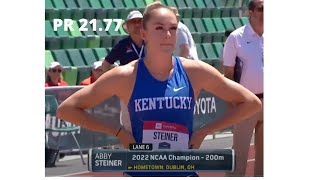 Abby Steiner runs 2177 in Womens 200m Finals2022 USA National Championships [upl. by Gillan]