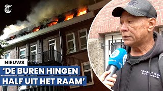 Bewoner na brand in Rotterdam Sta nog steeds te trillen [upl. by Nnep845]