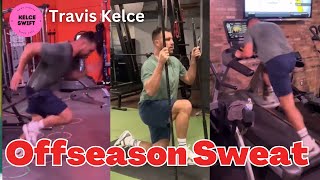 Travis Kelce BACK in the Gym without Taylor Swift grueling WORKOUT routine with trainer in LA [upl. by Edialeda]