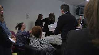 MiamiDade elections workers begin manual recount in 2 races [upl. by Ibed348]