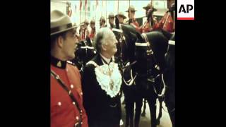 SYND 8574 CANADIAN MOUNTED POLICE PARADE IN LONDON [upl. by Horn958]