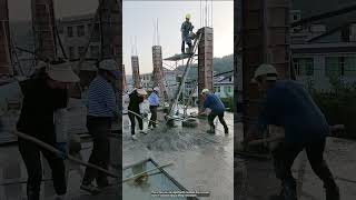 Column concreting process using a lifting mechanism [upl. by Bret]