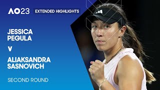 Jessica Pegula v Aliaksandra Sasnovich Extended Highlights  Australian Open 2023 Second Round [upl. by Ahsats36]