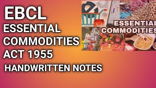 EBCLEssential commodities Act1955 cs executiveshorts [upl. by Danika588]