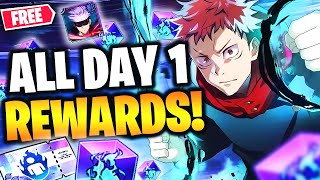 ALL DAY 1 REWARDS FOR GLOBAL LAUNCH WHAT YOU NEED TO DO Jujutsu Kaisen Phantom Parade [upl. by Naugan]