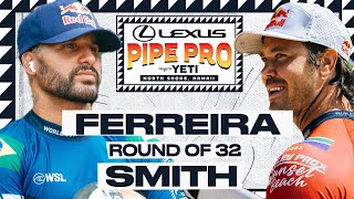 Italo Ferreira vs Jordy Smith  Lexus Pipe Pro presented by YETI  Round of 32 Heat Replay [upl. by Atiekan]