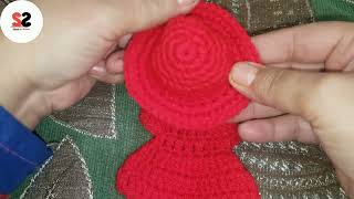 Crochet hat and mini frock crochet hat  Crochet Baby Dress Tutorial  ss Pattern crochettutorial [upl. by Aerdnahs473]