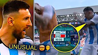 Messi CRAZY Reaction after Argentina vs Morocco Olympics Match 😳 [upl. by Ttirrem]