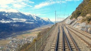 ★ 4K 2x🎥 🇨🇭Brig  Kandersteg  Basel Cab ride during winter 022020 [upl. by Nekal338]