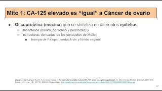 Mito ¿CA125 elevado es igual a Cáncer de ovario cancer tbc cirrosis medicine medicina [upl. by Asus]