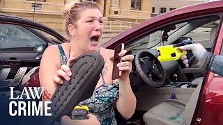 Entitled’ Ohio Woman Gets Tased After Allegedly Ramming Police Cars [upl. by Whitford985]