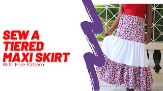 Sew A Tiered Maxi Skirt With Free Pattern amp Sewing Tutorial [upl. by Dolora228]