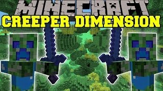 Minecraft CREEPER DIMENSION NEW DIMENSION MOBS AND GEAR The Creep Mod Showcase [upl. by Ssilb]