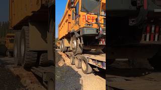 Dumper loading on long trailer heavymachinery ytshort [upl. by Nauj]