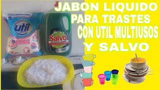 JABON LIQUIDO PARA TRASTES CON UTIL Y SALVO  complaciendo a mis suscriptoras [upl. by Chandos286]