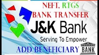 HOW TO ADD A BENEFICIARY IN JampK NET BANKING ACCOUNT FOR FUND TRANSFER WITHIN OR OTHER BANKSUPDATED [upl. by Assirek]