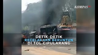 Viral Video Detikdetik Kecelakaan Beruntun di Tol Cipularang [upl. by Epuladaugairam]