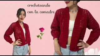 ⭐⭐⭐⭐⭐tutorial chaqueta a crochet parte 1crocheteando con la comadre [upl. by Bernarr822]