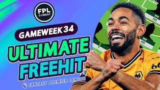 FPL DOUBLE GW34 BEST FREE HIT TEAM  My First Draft [upl. by Immat]