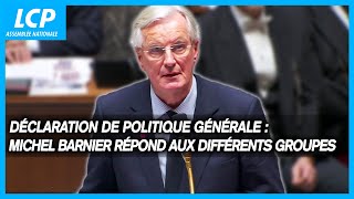 Déclaration de politique générale  Michel Barnier répond aux différents groupes politiques [upl. by Wong898]