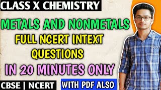 Full Ncert Intext Questions Ch3 Metals and Nonmetals Class 10 Cbse Science [upl. by Artsa]