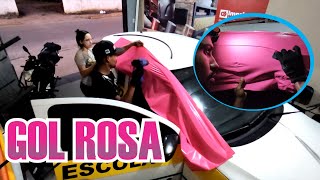 ENVELOPEI UM GOL COM ADESIVO ROSA carro rosa da auto escola [upl. by Treat]