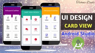 Create Modern Grid Layout and CardView Layout in Android Studio [upl. by Adnot]