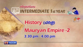 1st Inter History  Mauryan Empire  2  Intermediate Education  November 21 2020 [upl. by Scoville]