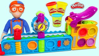 Help Blippi Learn Colors At The Play Doh Mega Fun Factory [upl. by Duggan]