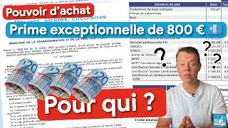 Prime exceptionnelle de 800 € 💶  Qui y a droit et comment lobtenir [upl. by Casey]