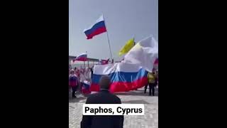 Pro Russian Rally in Paphos Cyprus [upl. by Lovich]