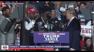 🇺🇸 Donald Trump with Steelers legends Antonio Brown amp LeVeon Bell at rally in Latrobe Pennsylvania [upl. by Burney966]