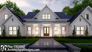 3000 Sq Ft Modern Farmhouse Plan 51830HZ with 4 Bedrooms  Walkthrough Tour [upl. by Mcmath]