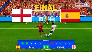 Spain vs England Penales  Final UEFA Euro 2024  Yamal vs Saka  PES Gameplay [upl. by Gabriele]