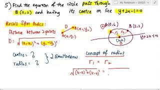 SL41 Circles IEqn Of Circle Passing 2 Points SM025 [upl. by Gairc]