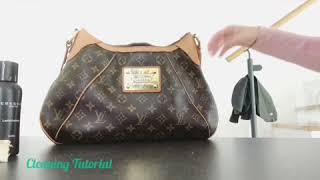 Louis Vuitton Thames GM  cleaning the Vachetta Leather and Monogram Canvas [upl. by Hanselka620]