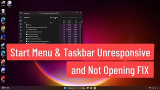 Start Menu and Taskbar Unresponsive and Not Opening FIX In Windows 1110 [upl. by Fianna]