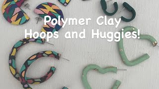 Polymer Clay Hoops and Huggies tutorial  how to  simple techniques [upl. by Corabella]