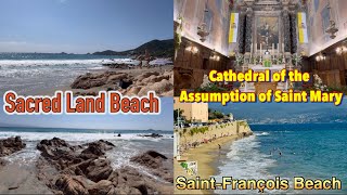 The Sacred Land Beach  Saint François Beach  Cathedral at Ajaccio City Corsica island France [upl. by Scurlock]