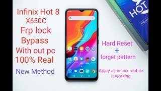 Infinix Hot 8 X650C FRP Bypass Google Account Remove Without PC 2020 100 Ok All Infinix Mobile [upl. by Akirat]