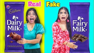 Real VS Fake Brands Food Challenge Cant believe this😱 [upl. by Elleval]